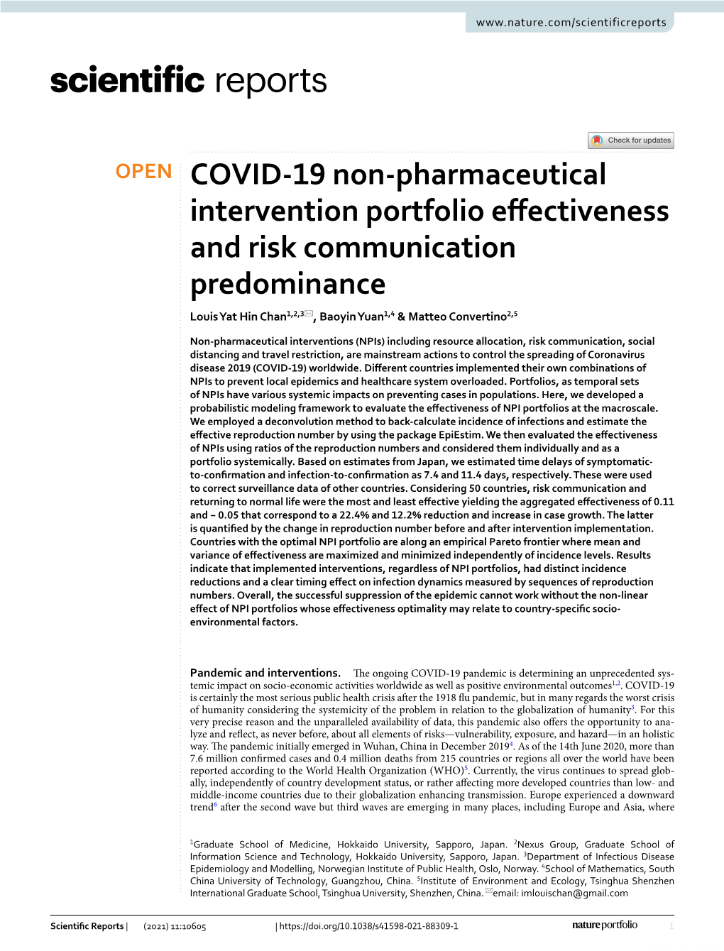 COVID-19 Non-Pharmaceutical Intervention Portfolio Effectiveness and Risk Communication Predominance