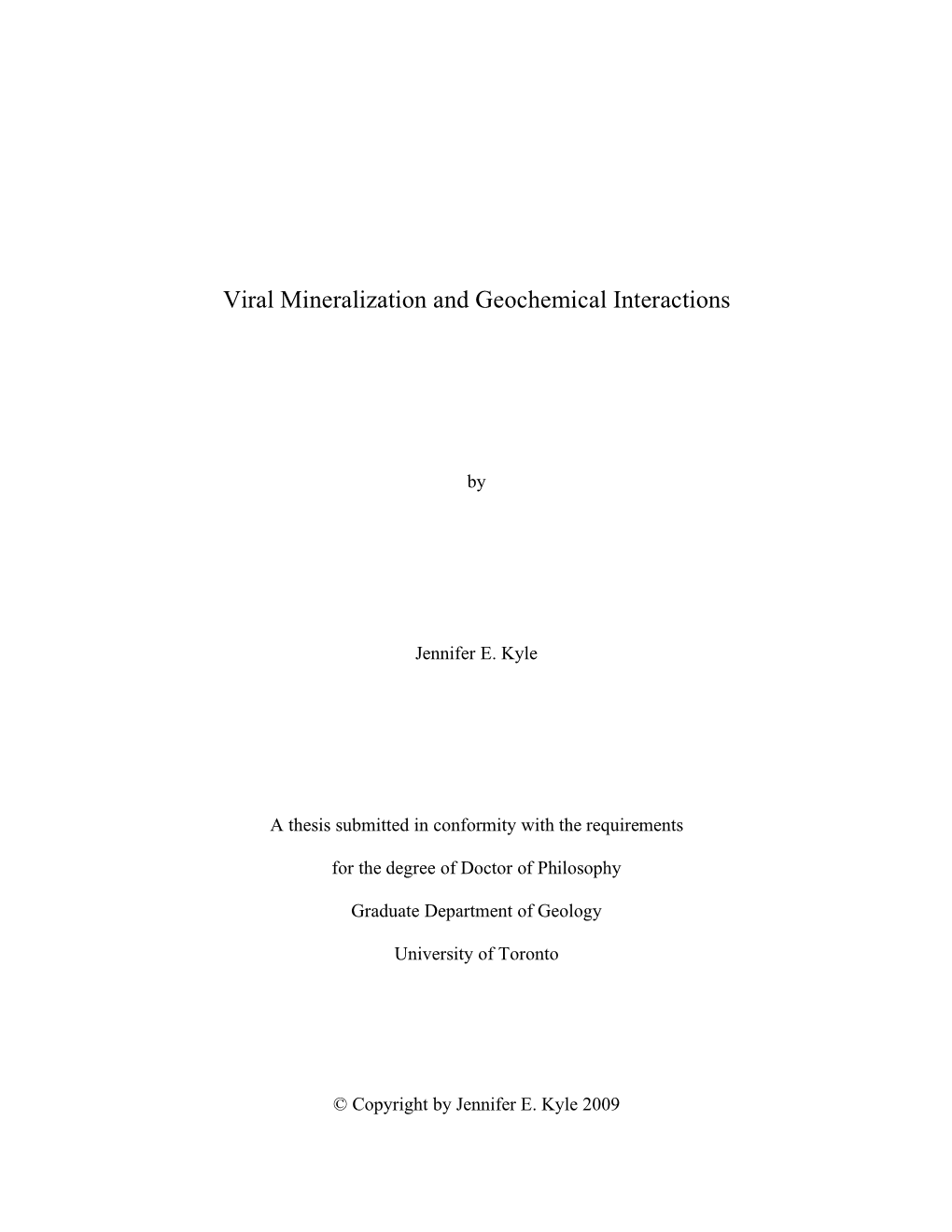 Viral Mineralization and Geochemical Interactions
