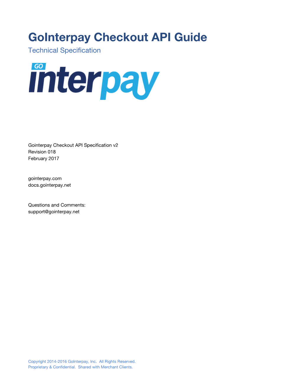 Gointerpay Checkout API Guide Technical Specification