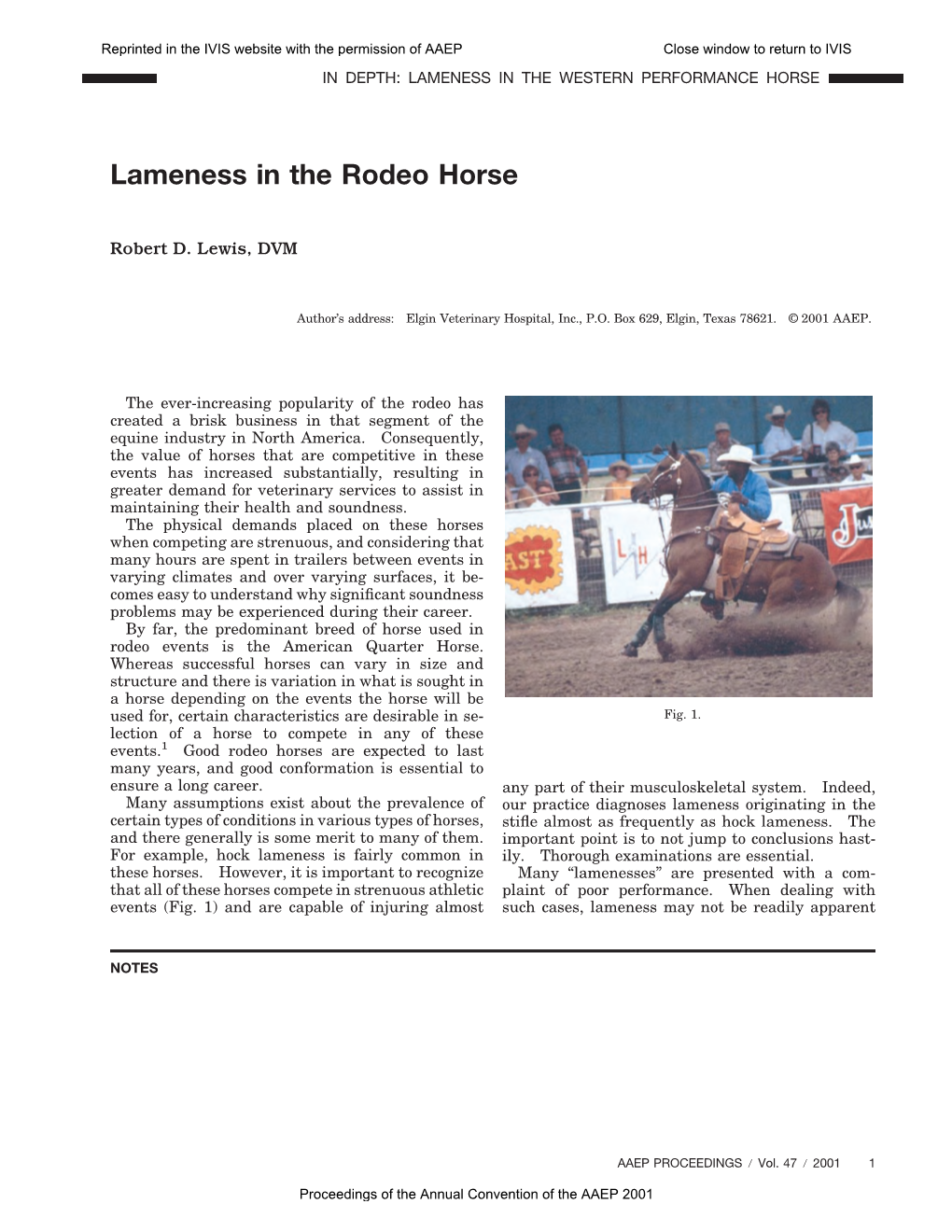 Lameness in the Western Pleasure Horse