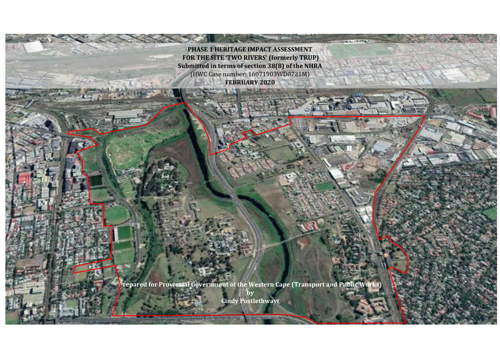 (Transport and Public Works) by Cindy Postlethwayt PHASE 1 HERITAGE