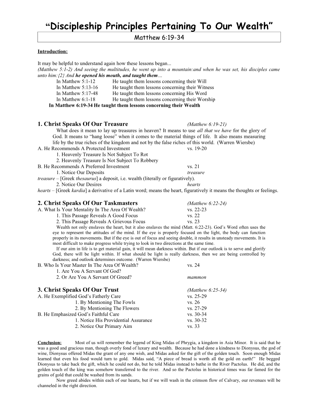 Discipleship Principles Pertaining to Our Worship