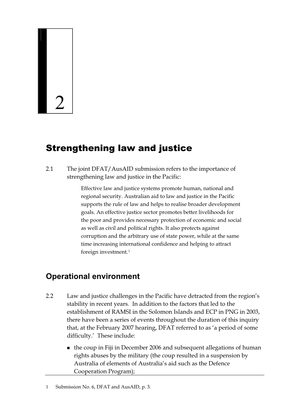 Chapter 2: Strengthening Law and Justice