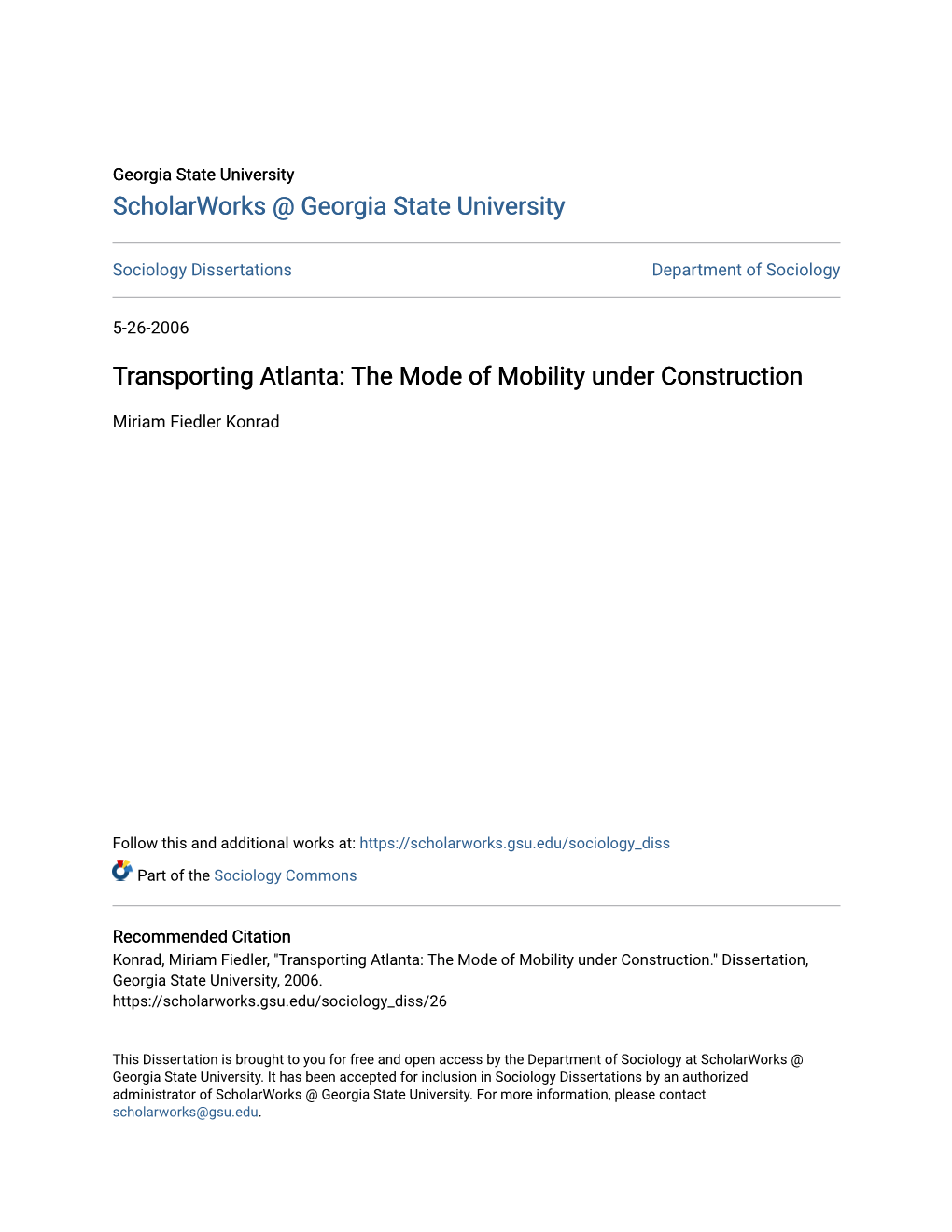 Transporting Atlanta: the Mode of Mobility Under Construction