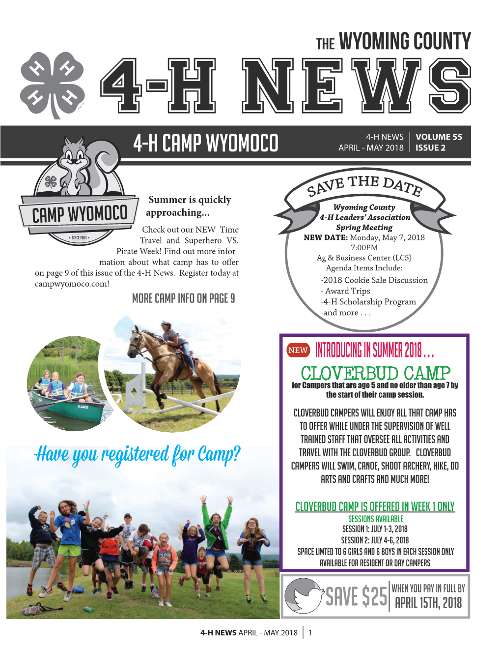 4-H Camp Wyomoco April - May 2018 �Ss�E 