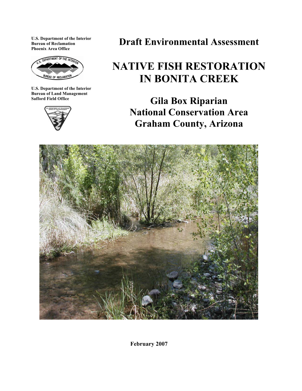 Native Fish Restoration in Bonita Creek