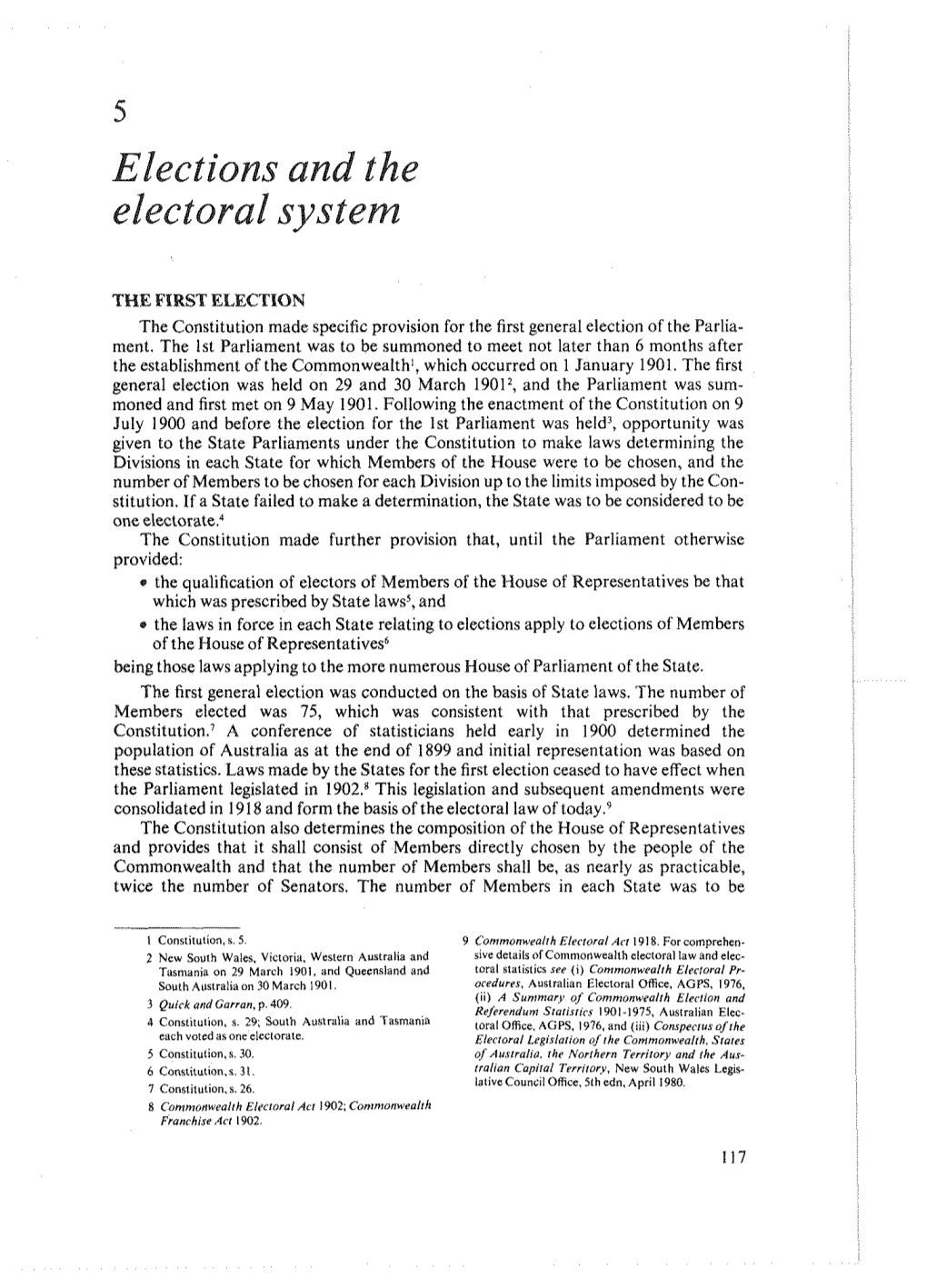 Elections and the Electoral System