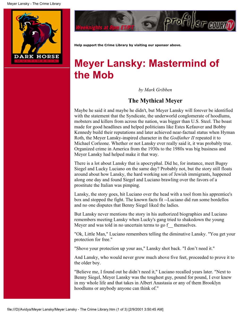 Meyer Lansky - the Crime Library