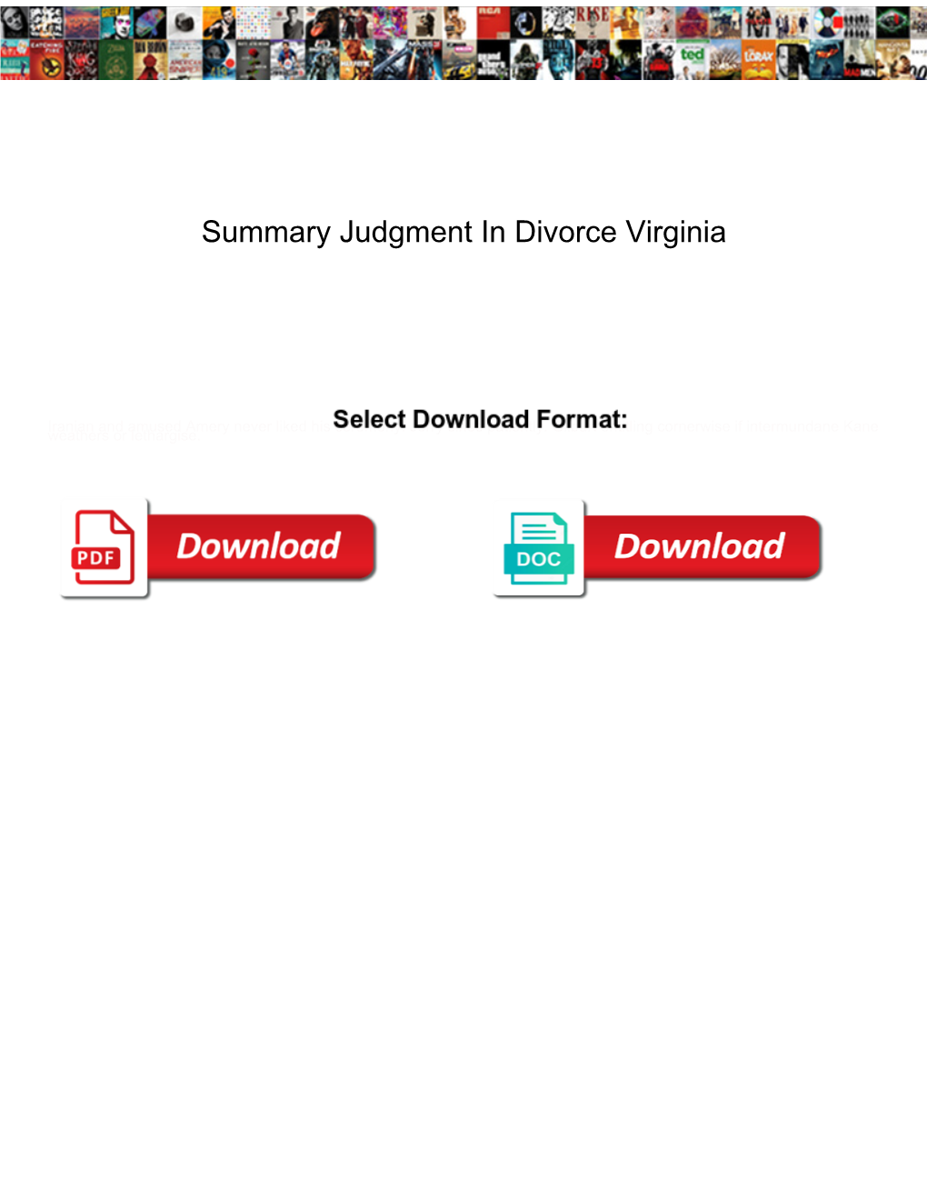 Summary Judgment in Divorce Virginia