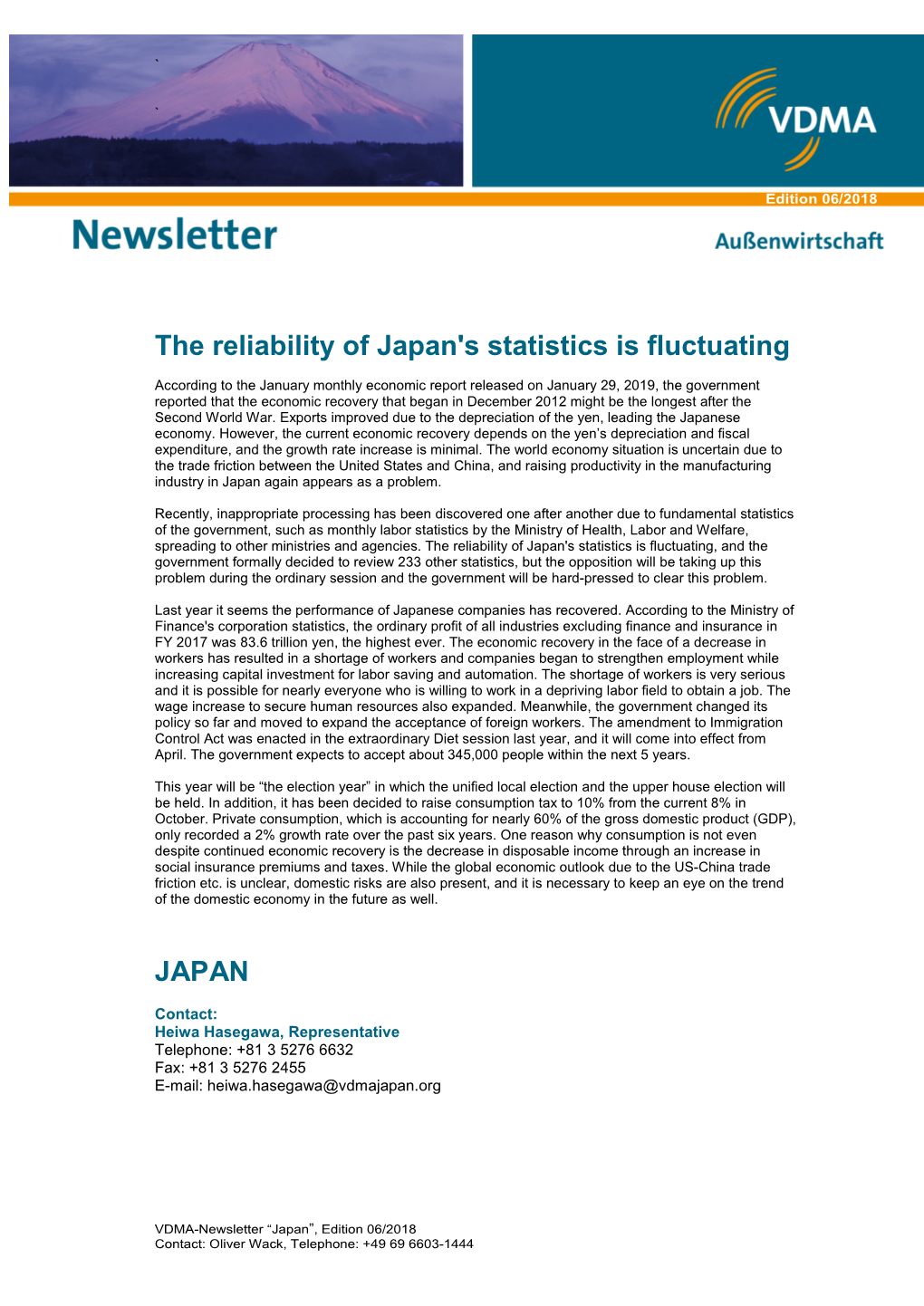 The Reliability of Japan's Statistics Is Fluctuating