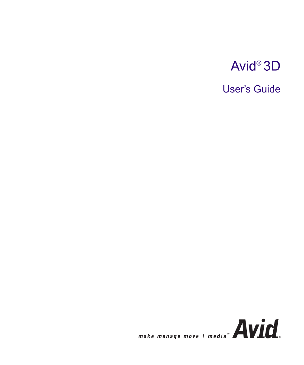 Avid 3D User Guide