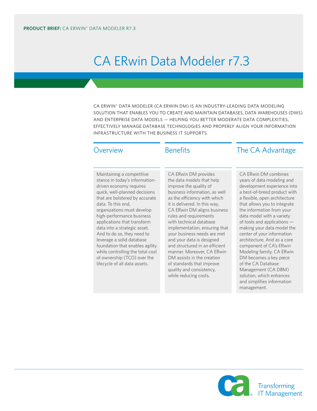 CA Erwin Data Modeler R7.3