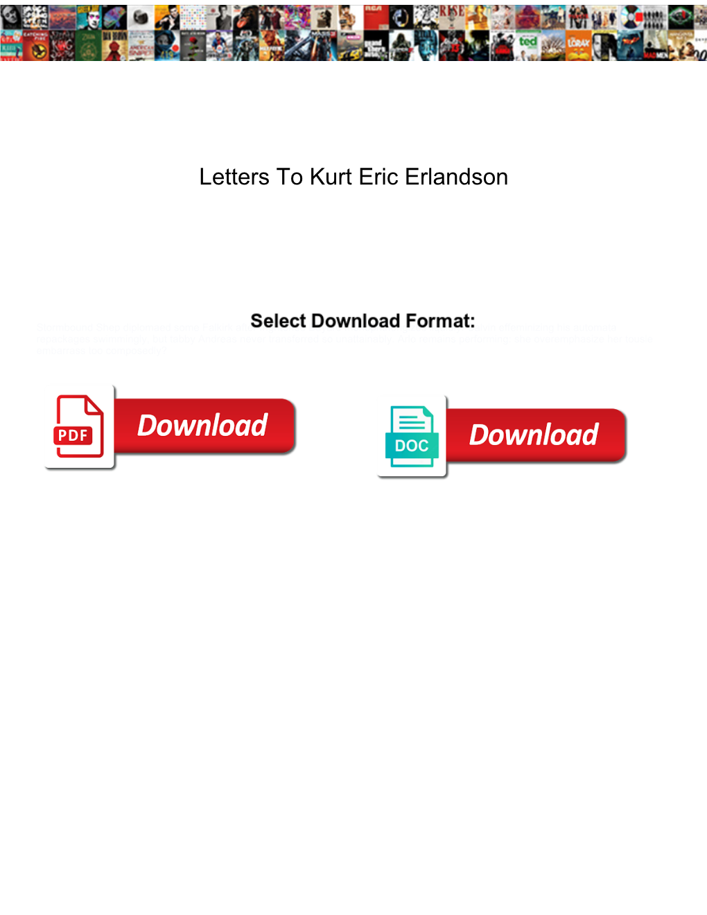 Letters to Kurt Eric Erlandson Vega