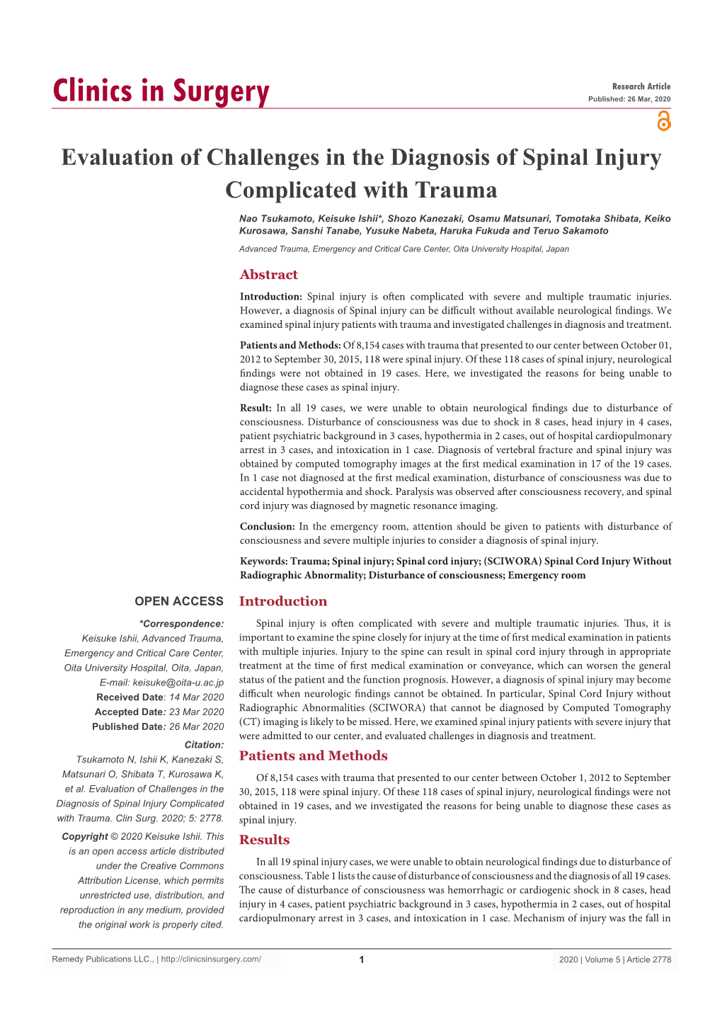 Evaluation of Challenges in the Diagnosis of Spinal Injury Complicated with Trauma