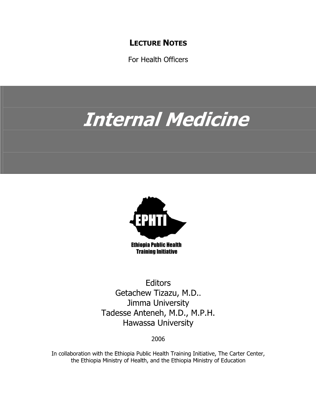 Lecture Notes on Internal Medicine