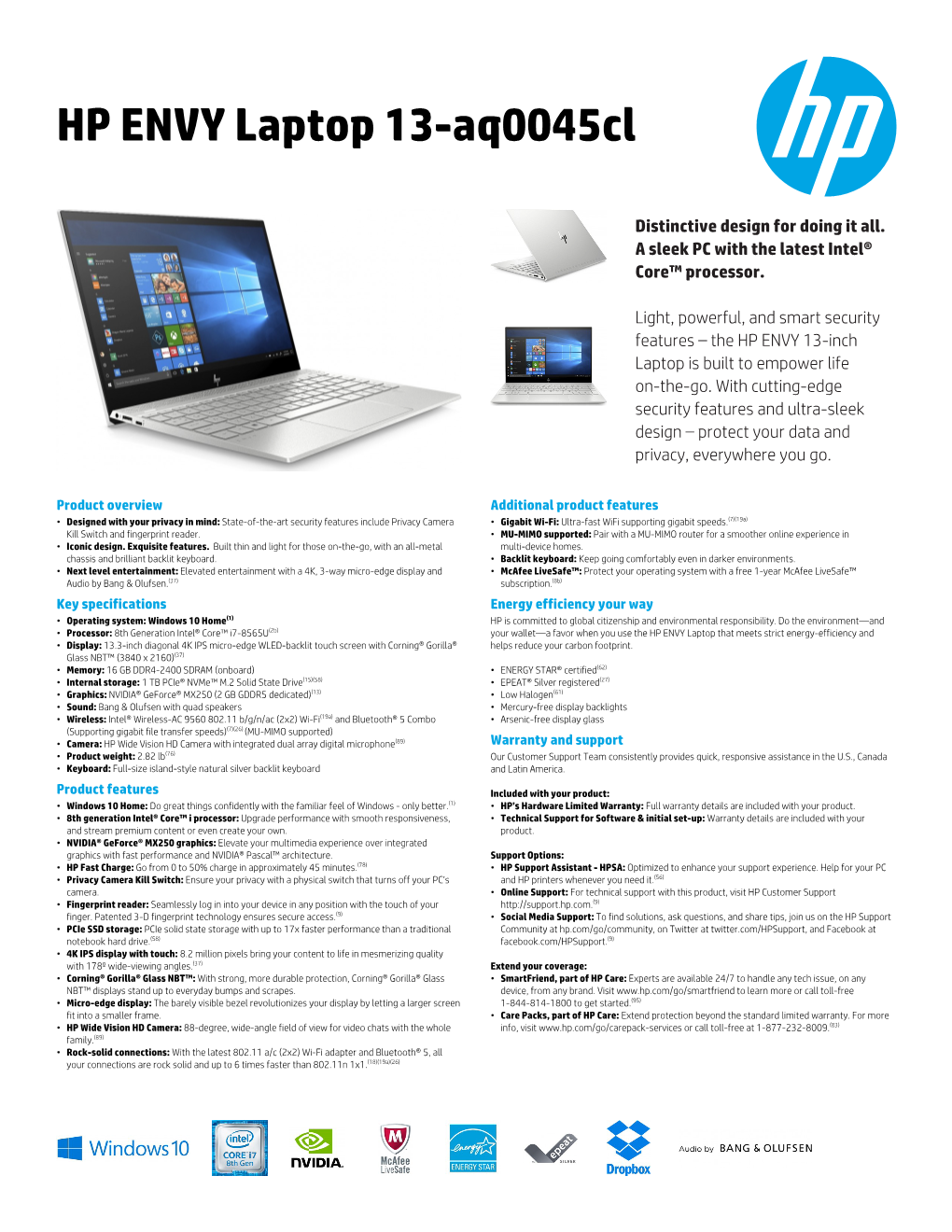 HP ENVY Laptop 13-Aq0045cl