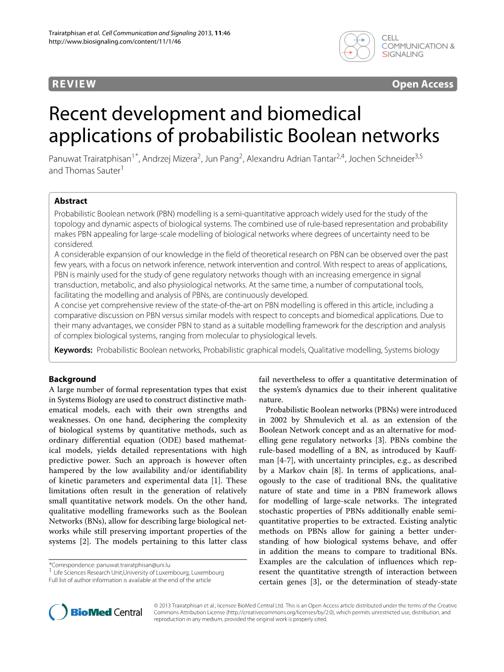 Recent Development and Biomedical Applications of Probabilistic