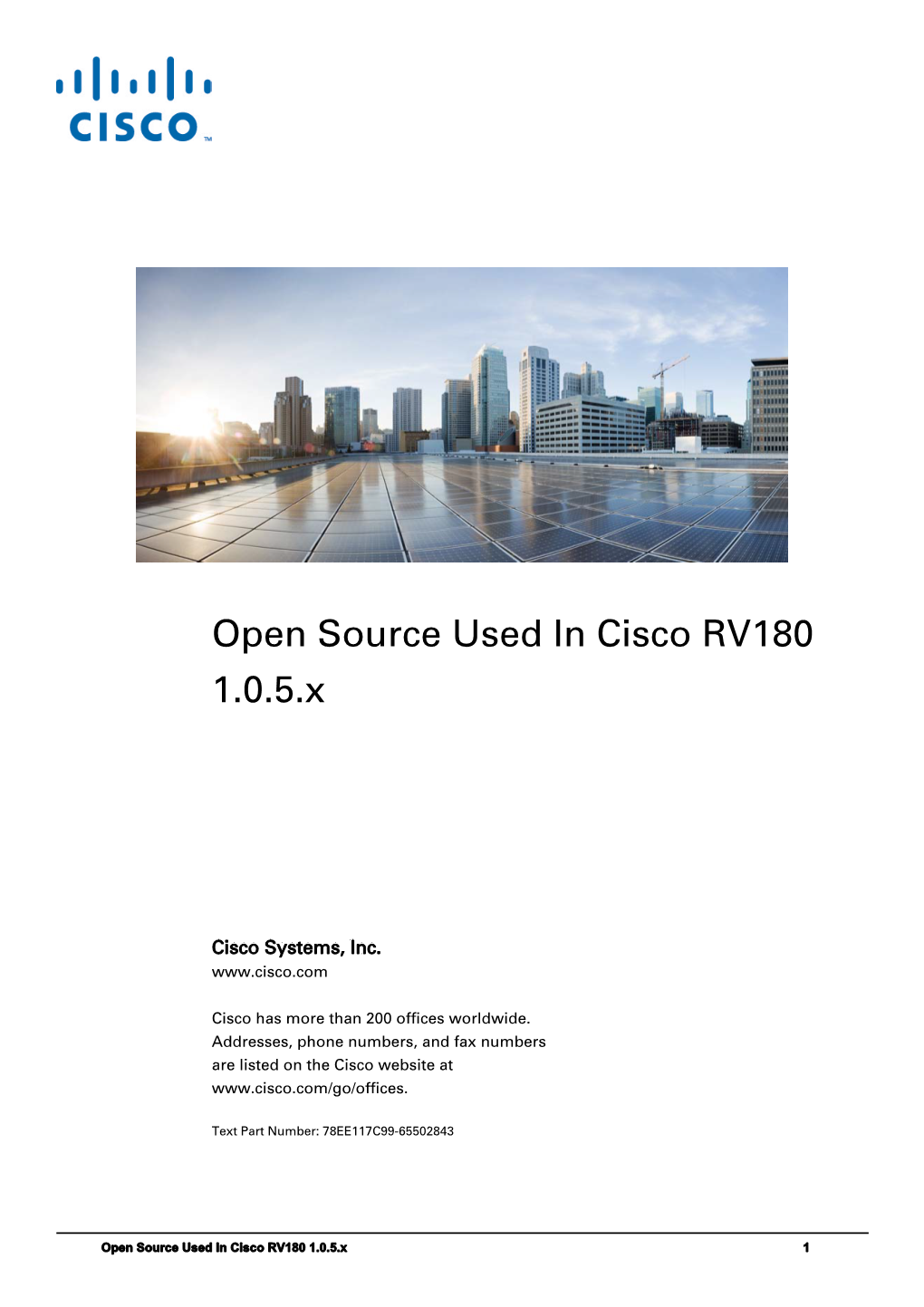 Open Source Used in Cisco RV180 Firmware Version 1.0.5.X
