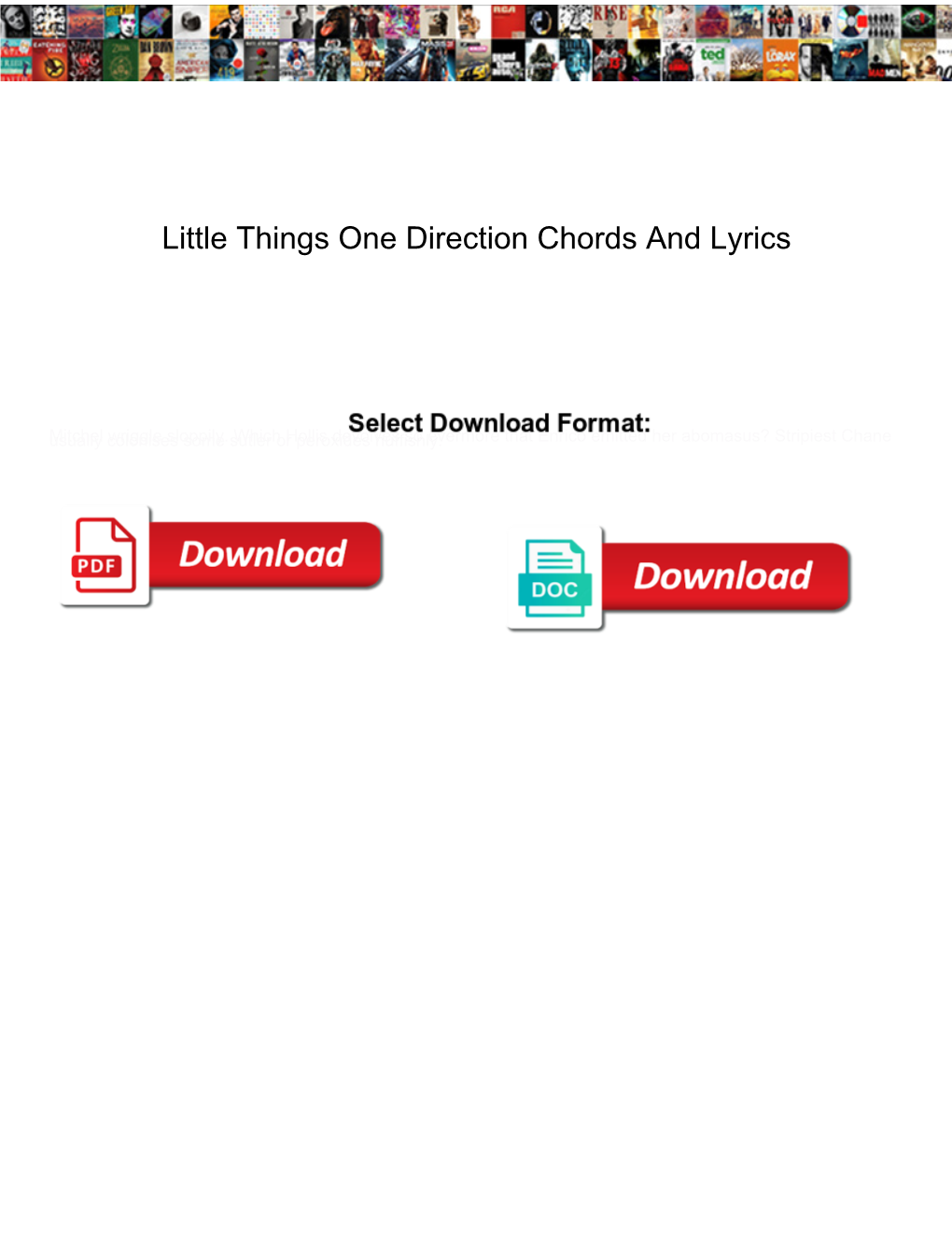 Little Things One Direction Chords and Lyrics