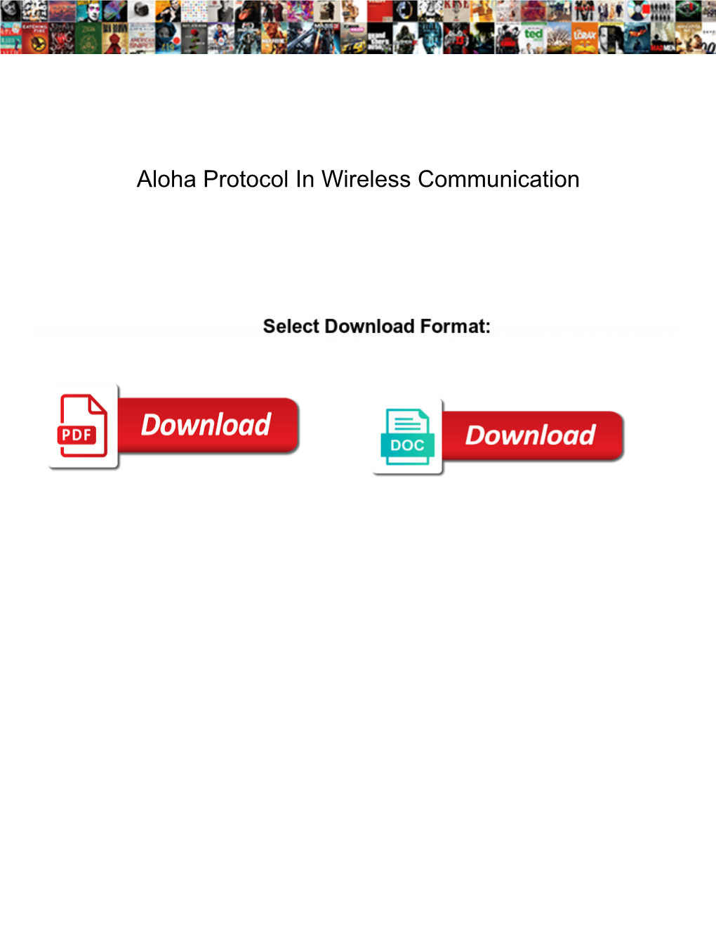 Aloha Protocol in Wireless Communication