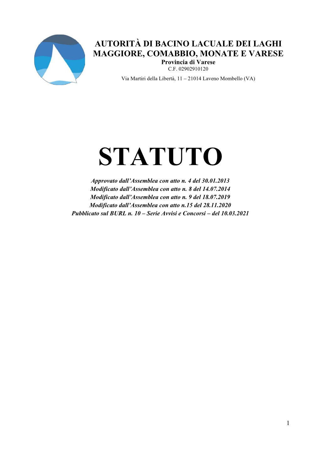 Statuto Dell'autorità Di Bacino