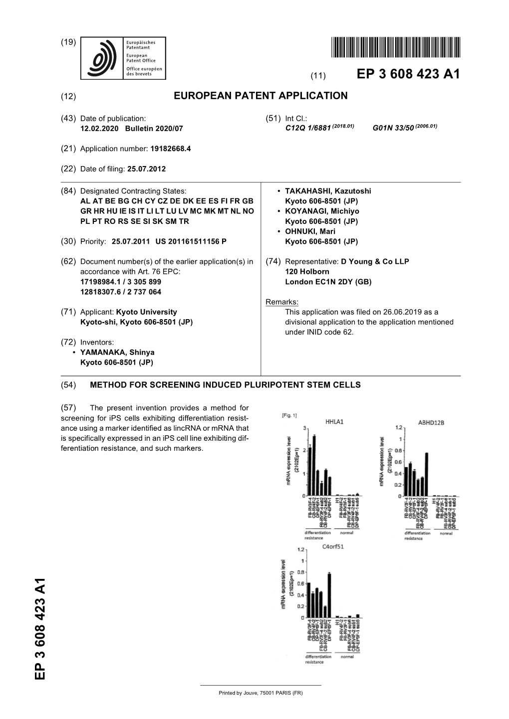 Method for Screening Induced Pluripotent Stem Cells