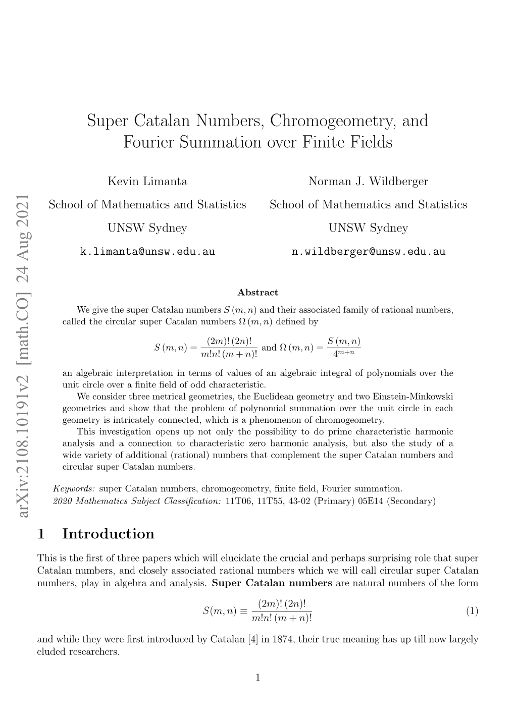 Super Catalan Numbers, Chromogeometry, and Fourier