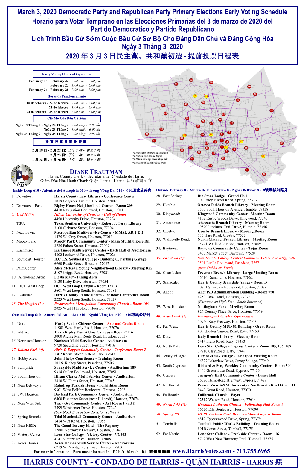 Harris County Clerk - Secretaria Del Condado De Harris Giám Đốc Nha Hành Chánh Quận Harris - Harris 縣行政書記官