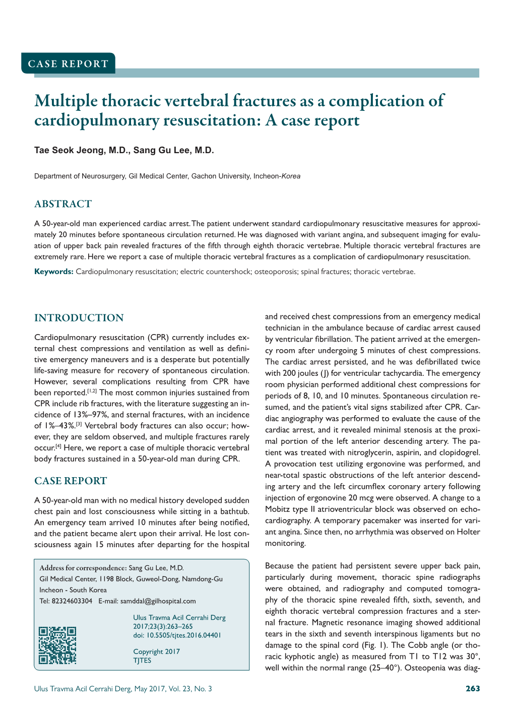 Multiple Thoracic Vertebral Fractures As a Complication of Cardiopulmonary Resuscitation: a Case Report