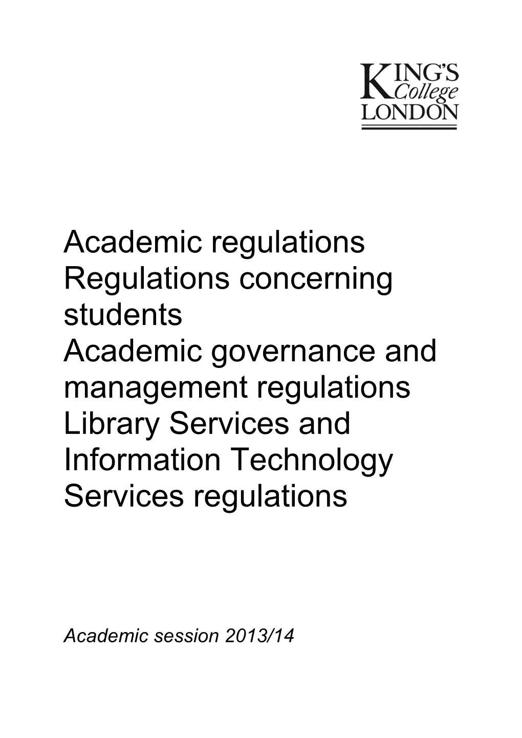 Academic and Related Regulations 2013-14