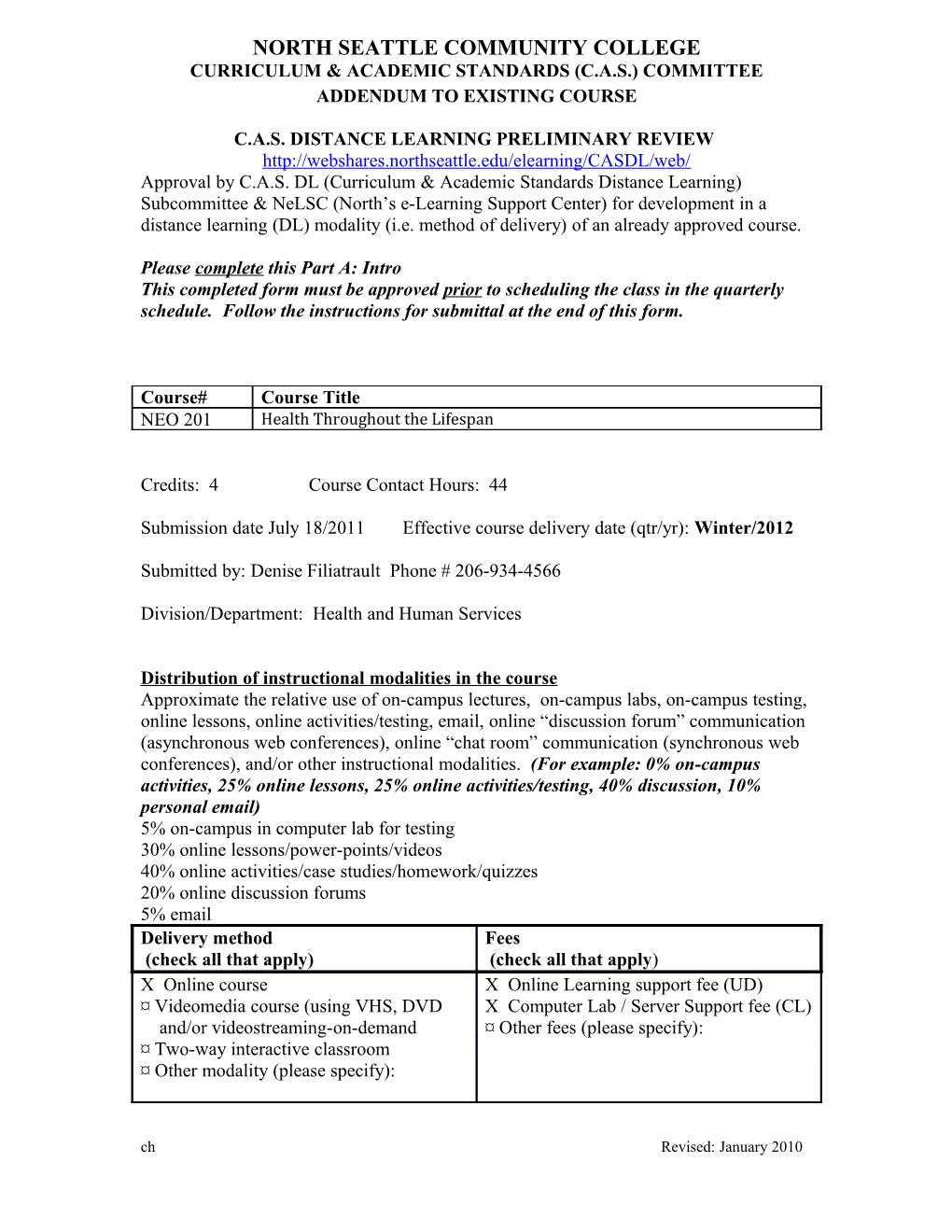 CAS DL Approval Form #1