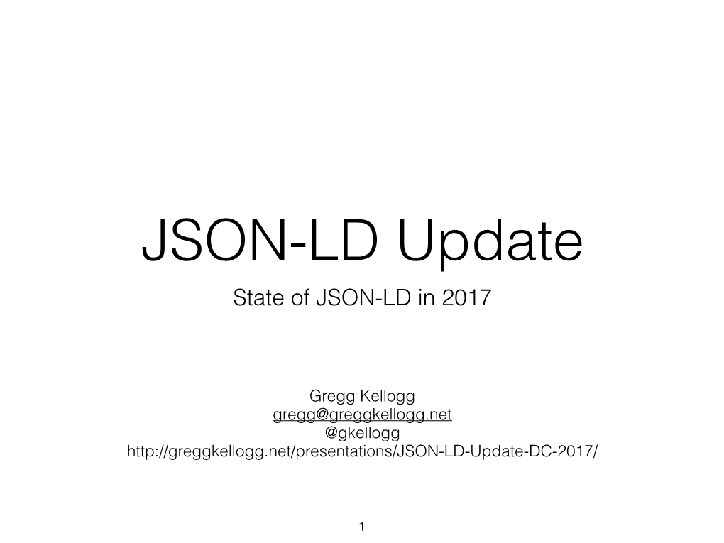 State of JSON-LD in 2017