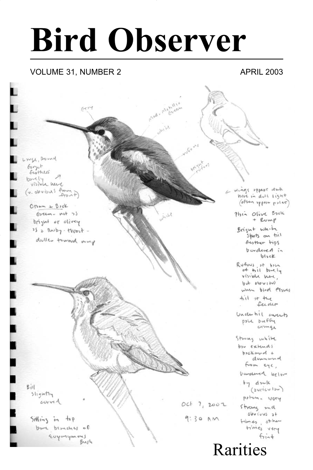 BIRD SIGHTINGS November/December 2002 113