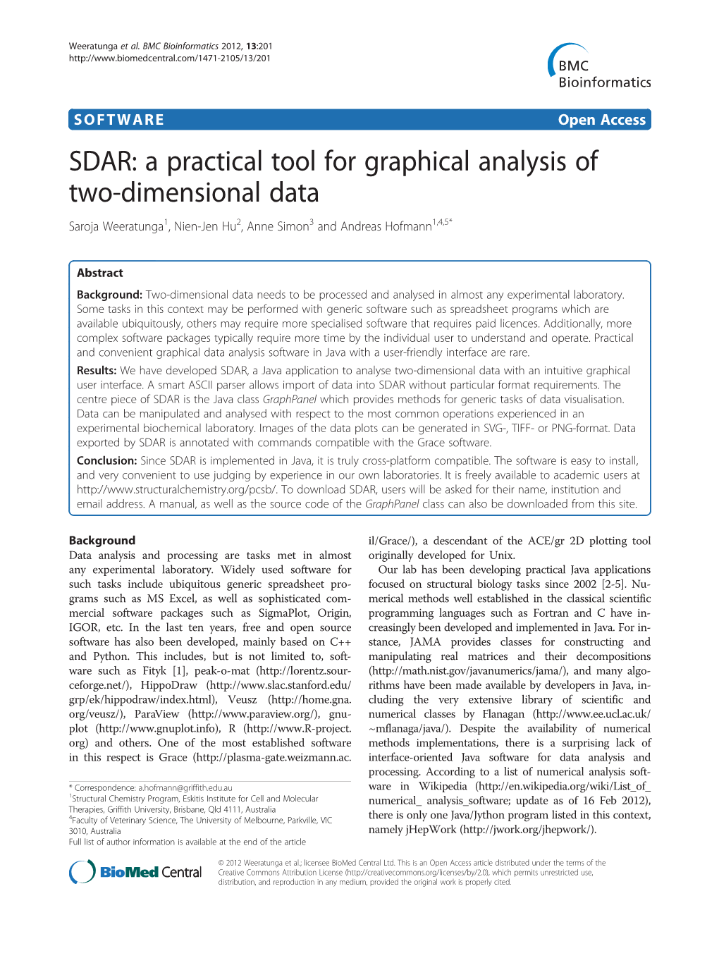 A Practical Tool for Graphical Analysis of Two-Dimensional Data Saroja Weeratunga1, Nien-Jen Hu2, Anne Simon3 and Andreas Hofmann1,4,5*