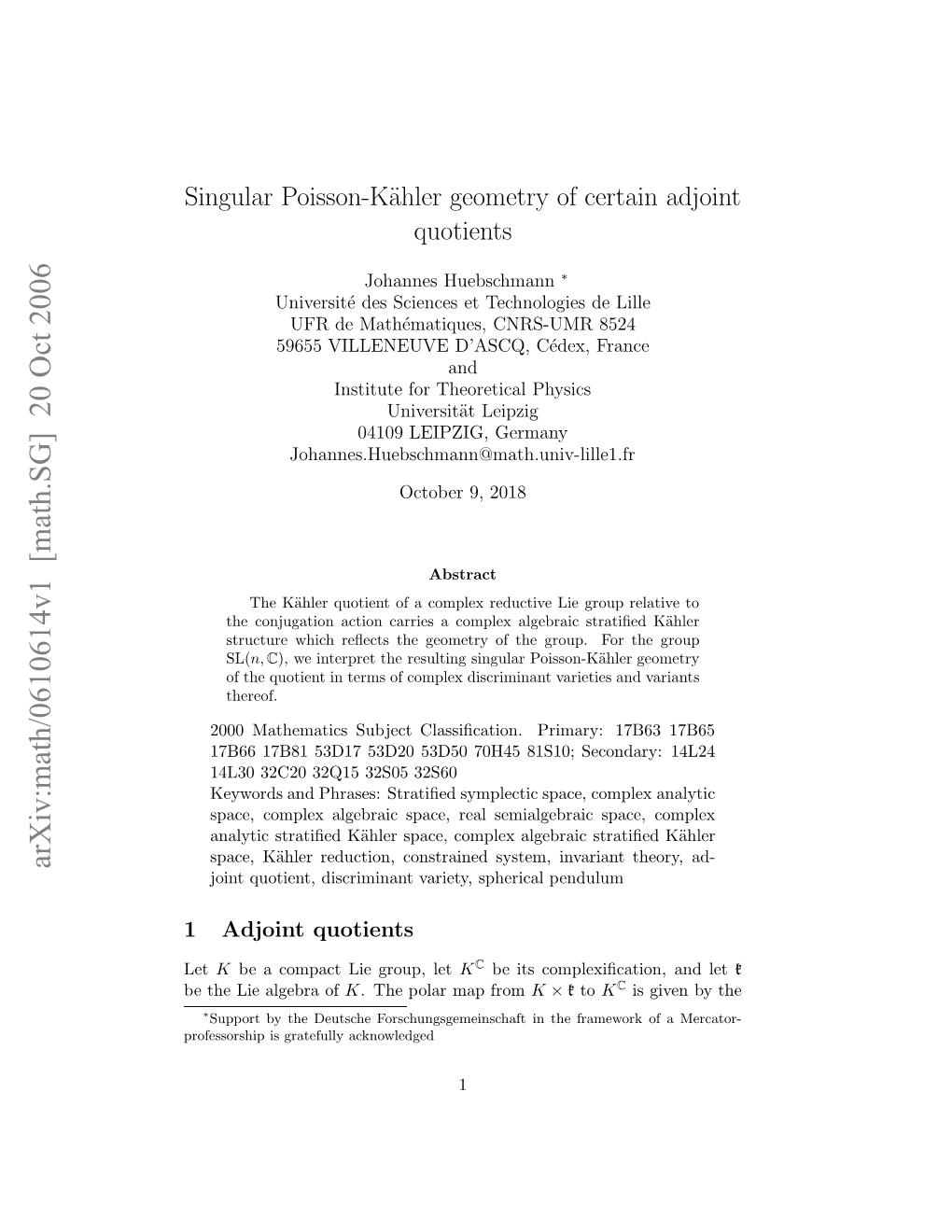 Singular Poisson-Kaehler Geometry of Certain Adjoint Quotients