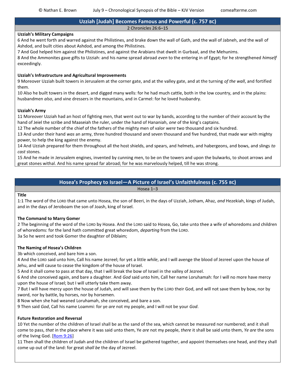 190 July 9 Chronological Synopsis of the Bible