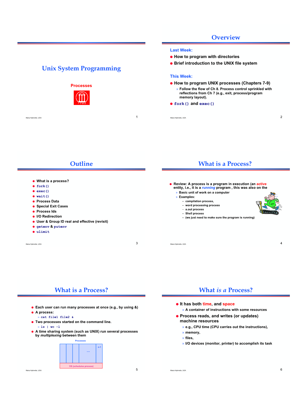 Unix System Programming Overview Outline What Is a Process? What Is