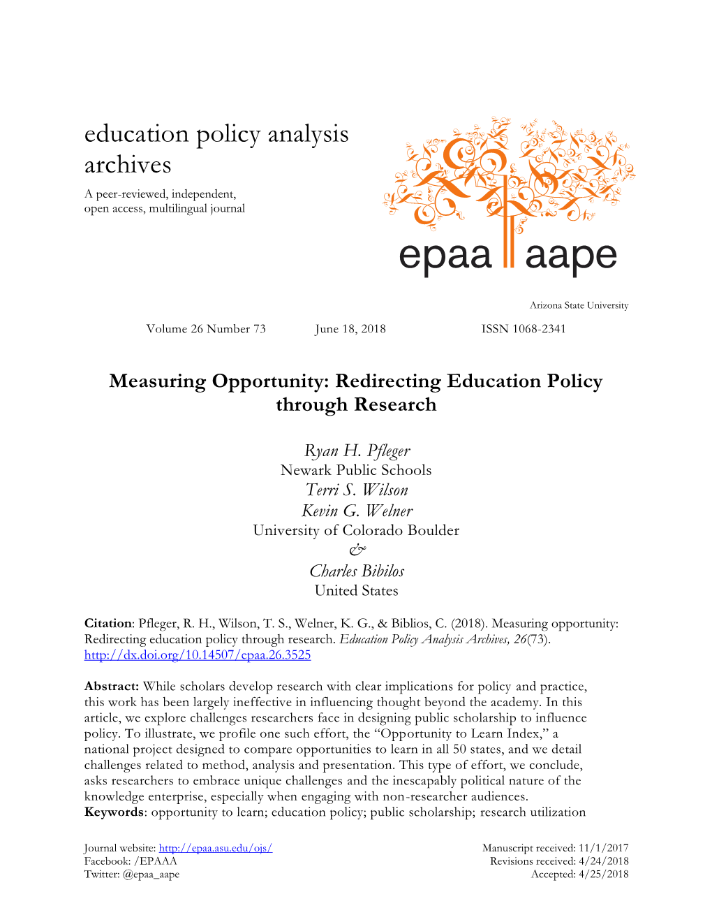 Measuring Opportunity: Redirecting Education Policy Through Research