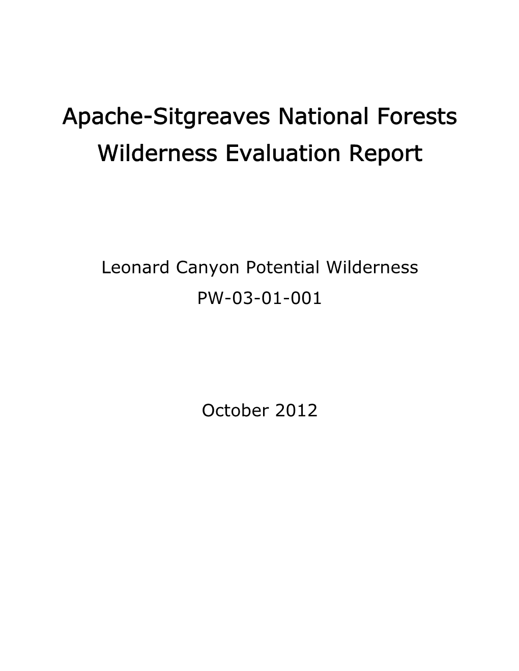 Leonard Canyon Potential Wilderness PW-03-01-001
