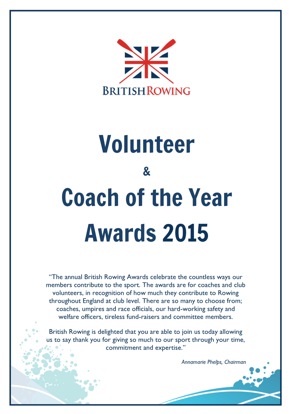 Volunteer Coach of the Year Awards 2015