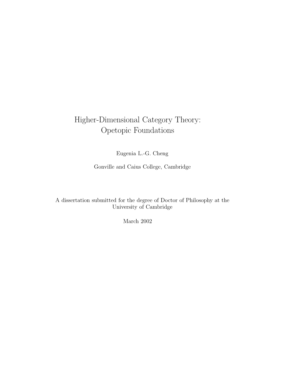 Higher-Dimensional Category Theory: Opetopic Foundations