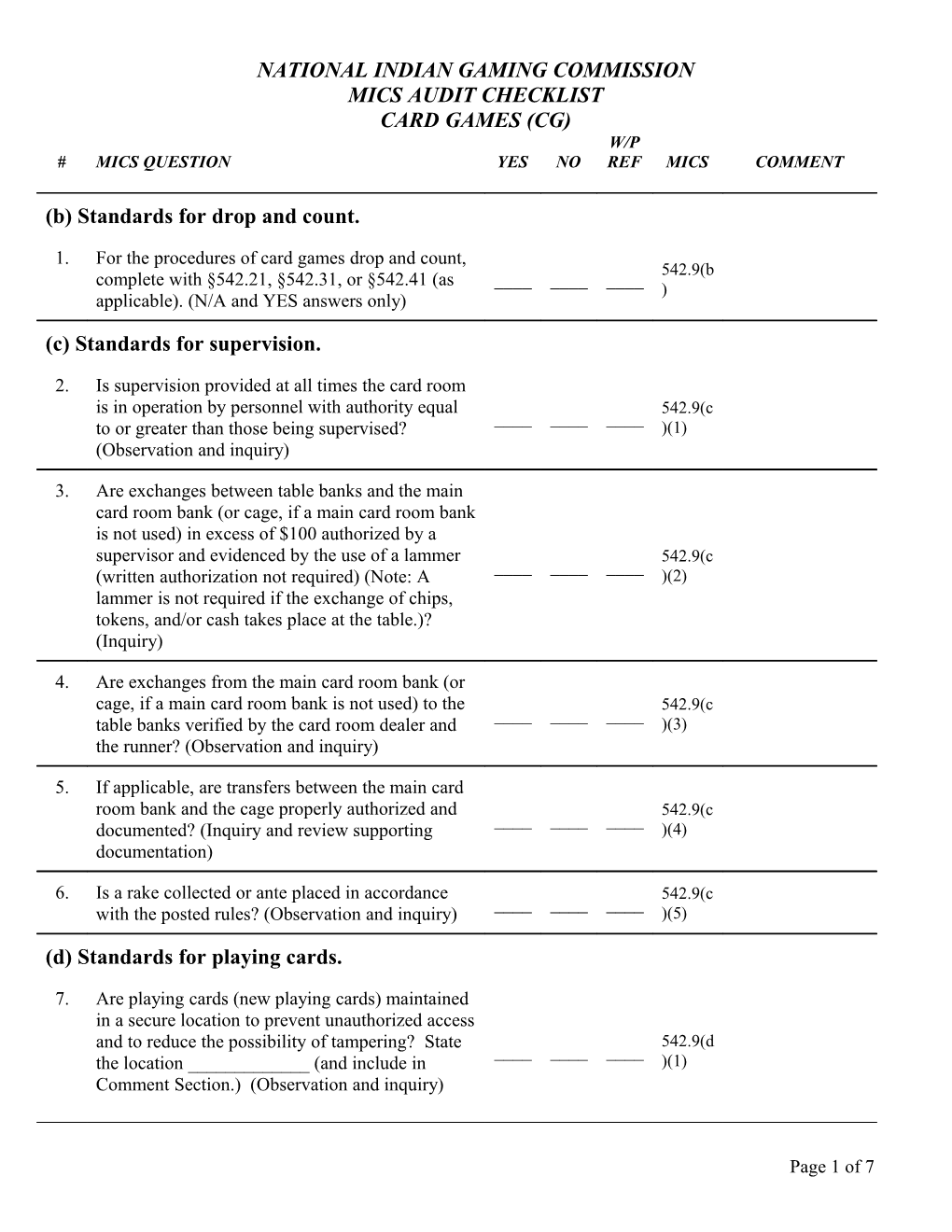 (B) Standards for Drop and Count