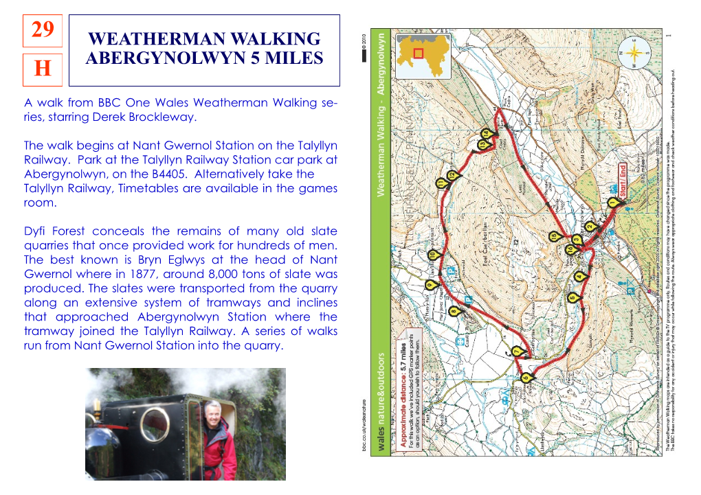 Weatherman Walking Abergynolwyn 5 Miles