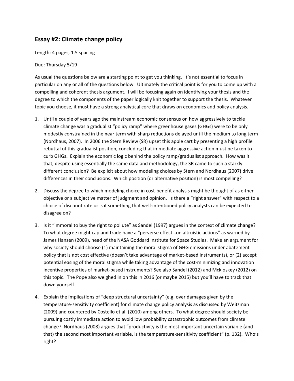 Essay #2: Climate Change Policy