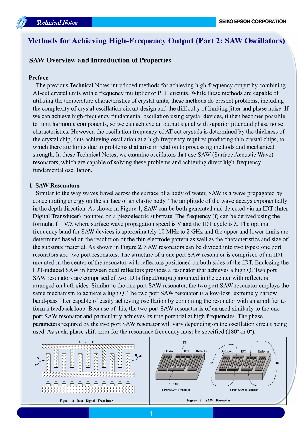 Methods for Achieving High-Frequency Output(SAW