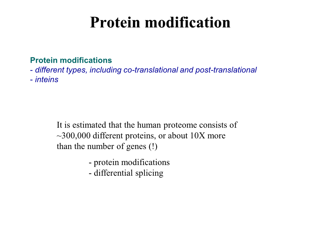 Protein Modification