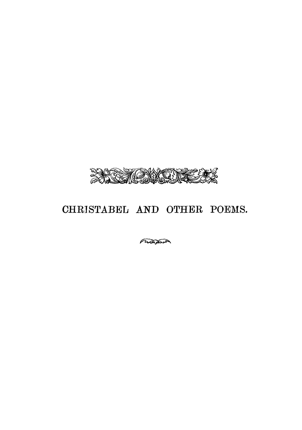 Christabel and Other Poems