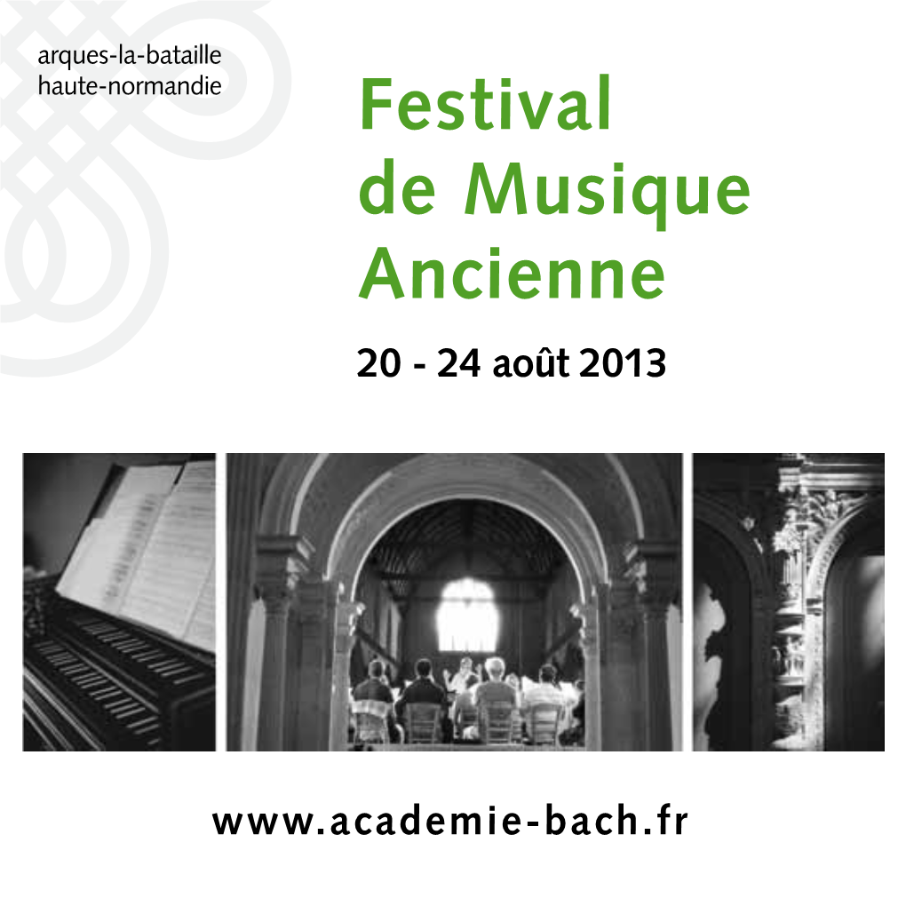 Festival De Musique Ancienne 20 - 24 Août 2013