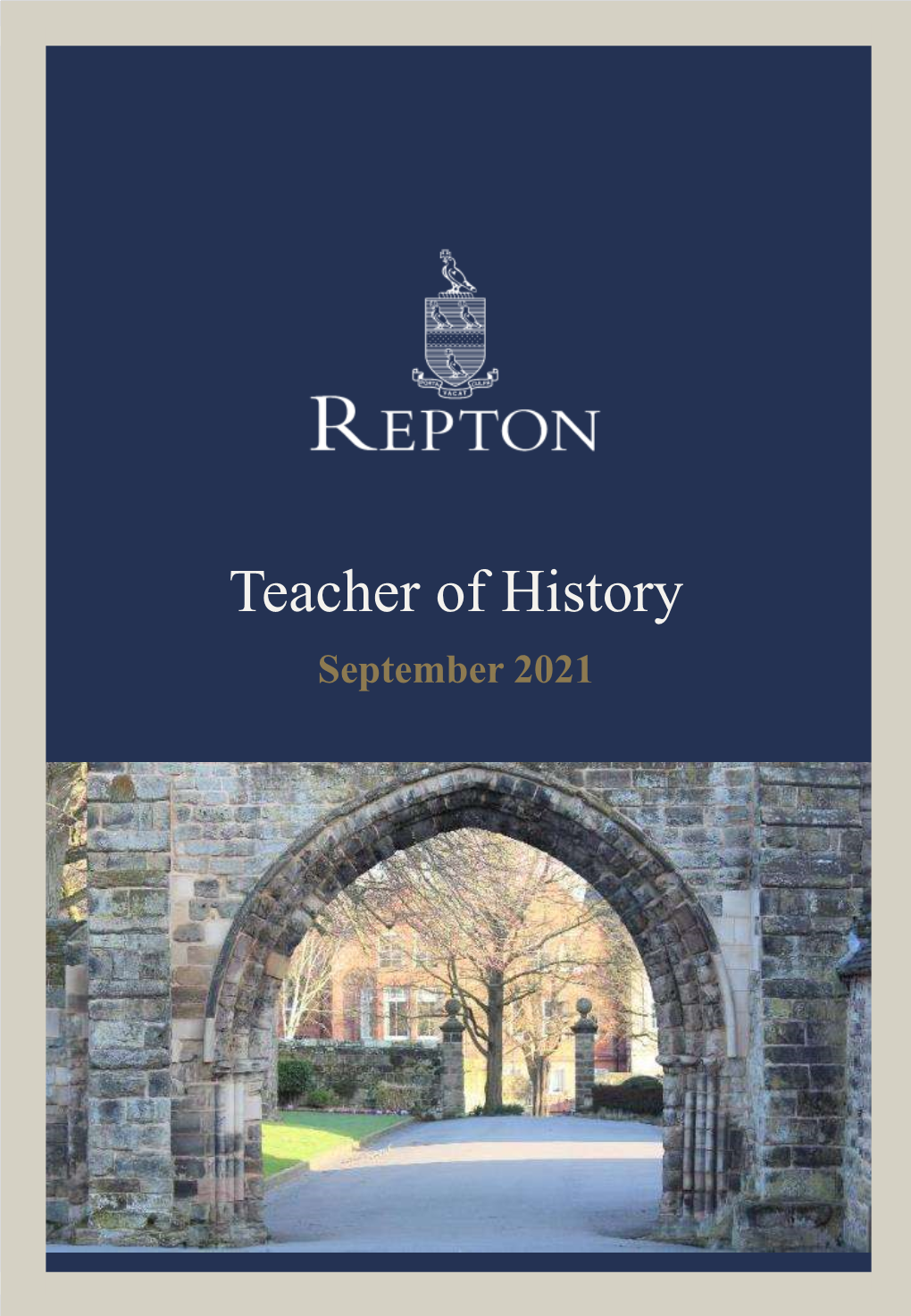 Teacher of History September 2021 JOB DESCRIPTION | TEACHER of HISTORY