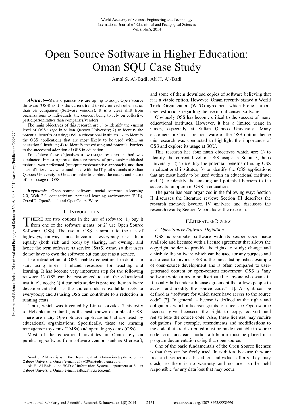 Oman SQU Case Study Amal S